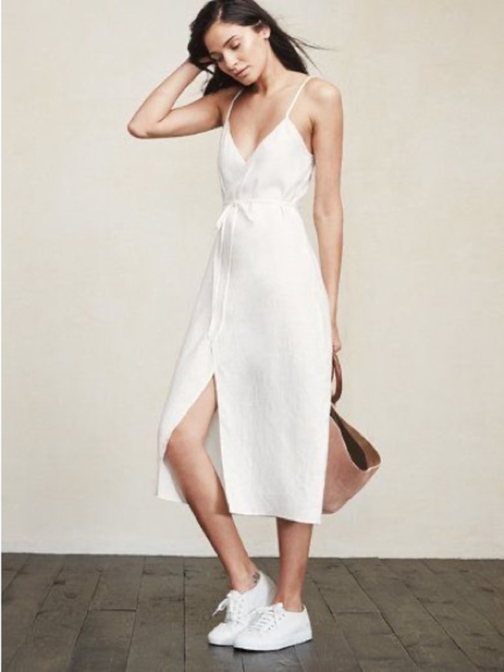 Reformation Charlotte *BLACK* Linen Wrap Dress XSmall